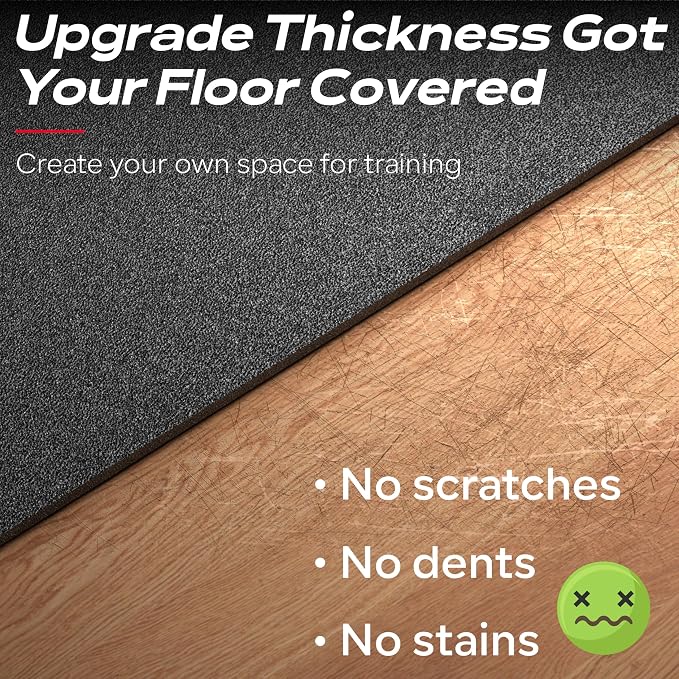 Bike Mat Compatible with Peloton Bike, 6mm Floor Protector | 6mm bike mat compatible with Peloton bike, providing non-slip waterproof protection for hardwood or carpet