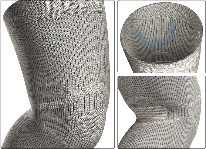 NEENCA Ultra-thin Knee Sleeve for Knee Pain, Lightest Knee Compression Sleeve with Graphene Ions Infused Fabric for Pain Relief, Swelling, Arthritis, Poor Circulation, Running, Sport