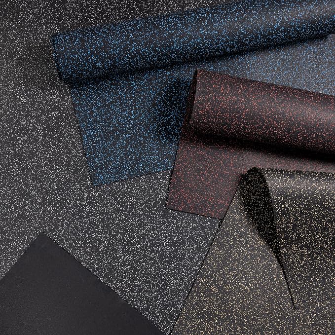 Genaflex Rubber Gym Floor Mat, Heavy Duty Commercial Protective Gym Flooring Roll - 8mm Thick (10% Blue, 4' X 4')