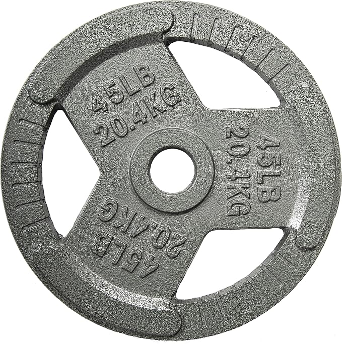 Fitvids Barbell Weight Set, Cast Iron 1" Standard Weight Plates Including 5FT Standard Barbell Bar & Star Locks, 95 Pounds Set (85 Lbs Plates + 10 Lbs Barbell Bar), Multiple Packages