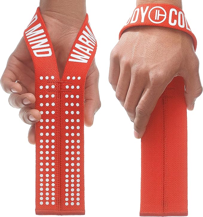 WARM BODY COLD MIND V1 Lifting Wrist Straps for Olympic Weightlifting - Rated at 660 lb - Hand Wraps for Powerlifting, Weight Lifting, Bodybuilding Functional/Cross Training, Deadlift Gym Bar, Cotton