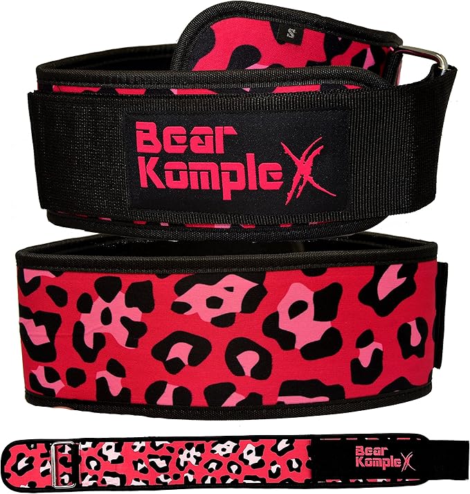 Bear KompleX 4" Straight Weightlifting Belt for at-Home Powerlifting, Squats, Weight Training and More. Low Profile with Super Firm Back for Maximum Stability & Exceptional Comfort