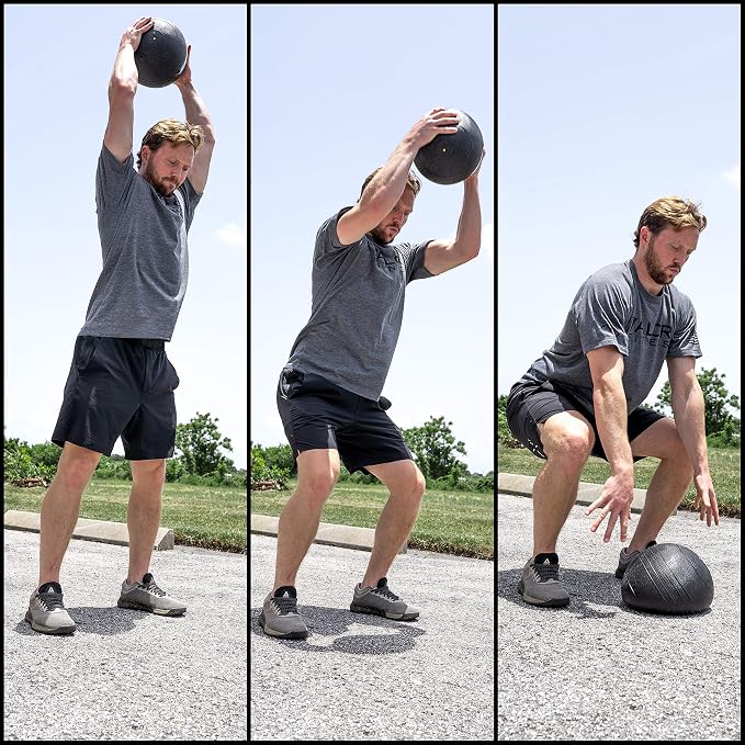 Valor Fitness Slam Ball - Durable Weighted Ball for Crossfit, Strength Training, HIIT, and Cardio Workouts, Non-Bounce Design, Multiple Weights Available
