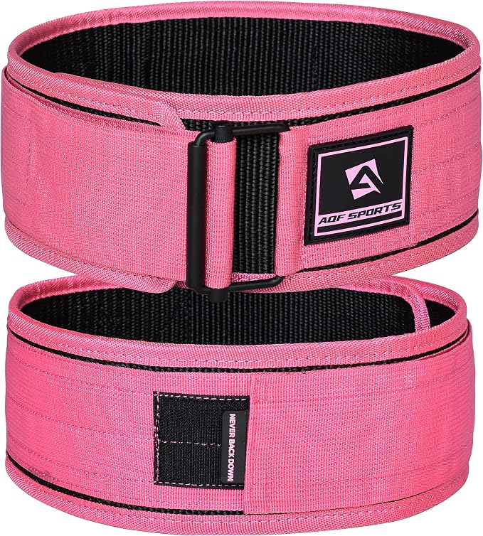 AQF Self-Locking Weight Lifting Belt, 4" Nylon Gym Support Belt