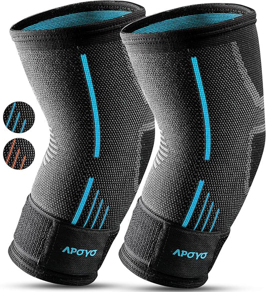 APOYO Tennis Elbow Brace for Women & Men, Workout and Everyday Use (Large) | Elbow Compression Sleeve for Arthritis, Tendonitis, Tennis Elbow & Golfers Elbow, Reduce Joint Pain During Fitness Activity