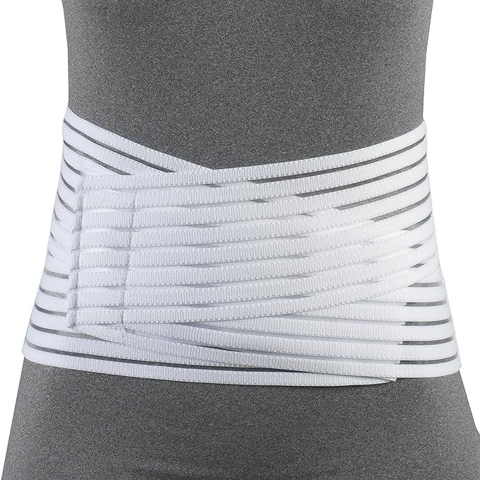 OTC Lumbosacral Support, 7-inch Lower Back, Lightweight Compression, Elastic, White, Medium