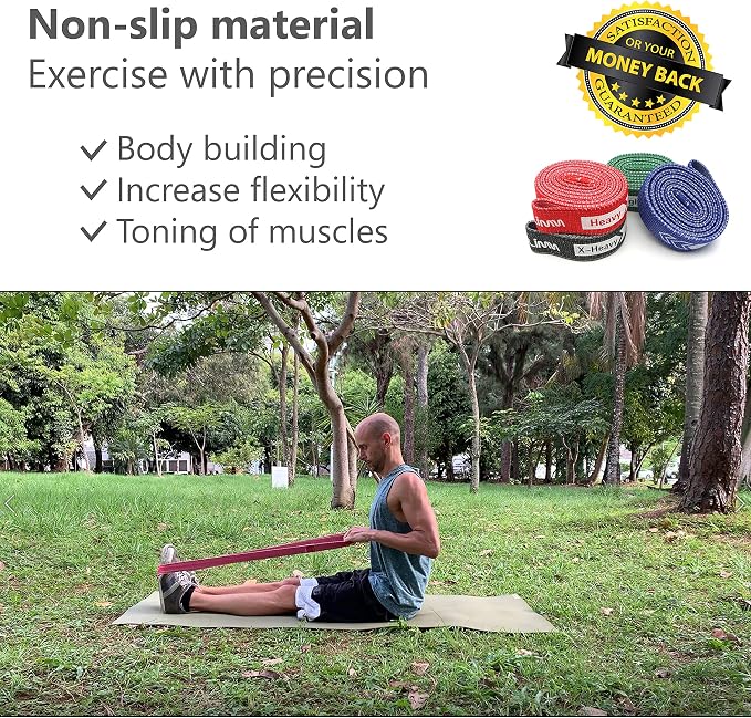 Fittest Pro by Limm Resistance Bands for Legs and Butt, Fabric Exercise Loop Bands Yoga, Pilates, Rehab, Fitness and Home Workout, Strength Bands for Booty
