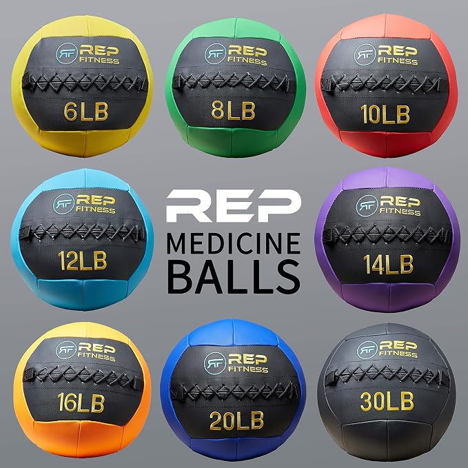 REP Weighted Slam Balls for Home Gym Fitness | 5-30 lb Soft Textured Medicine Ball Sizes | Heavy Sand-Filled Workout Weights for Strength, Core Training, Crossfit, Conditioning & Slam Ball Exercises